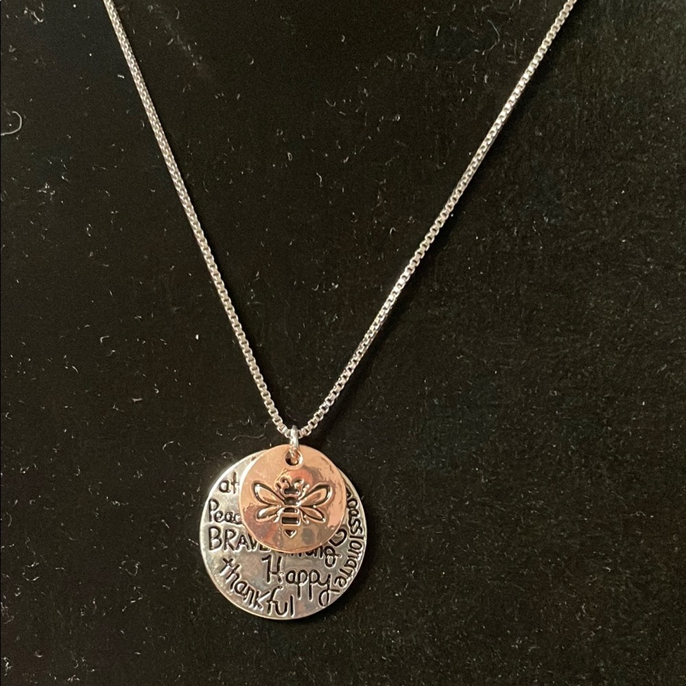 Silver Inspirational Pendant Necklace